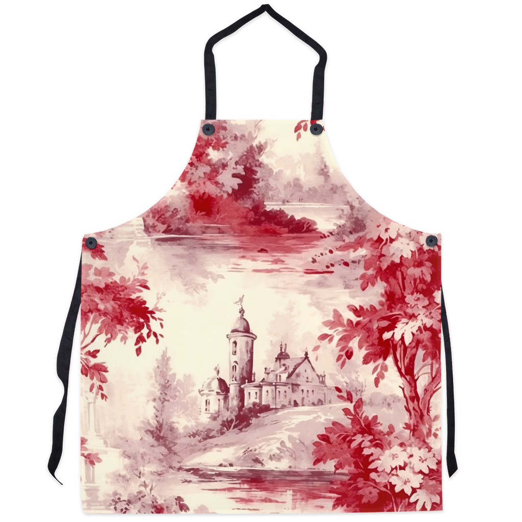 Red French Toile Apron
