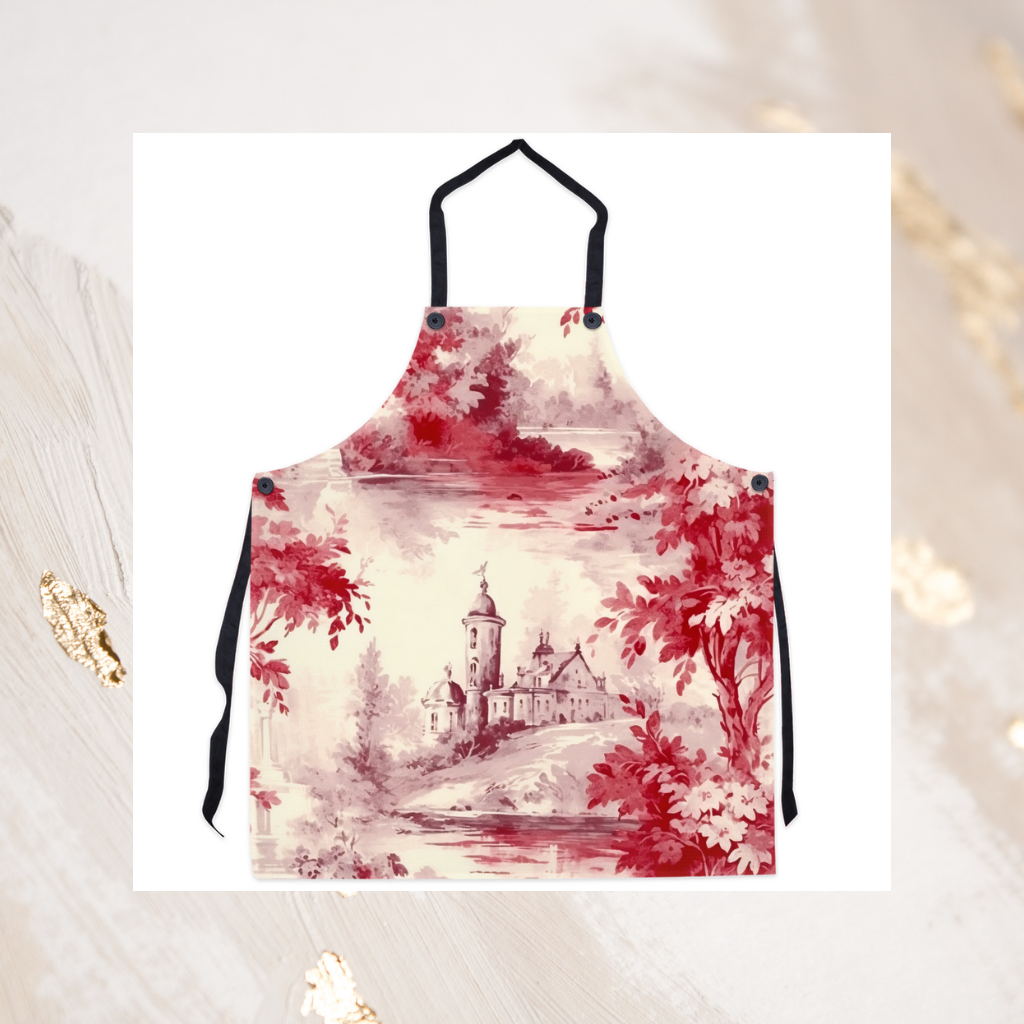 Red French Toile Apron