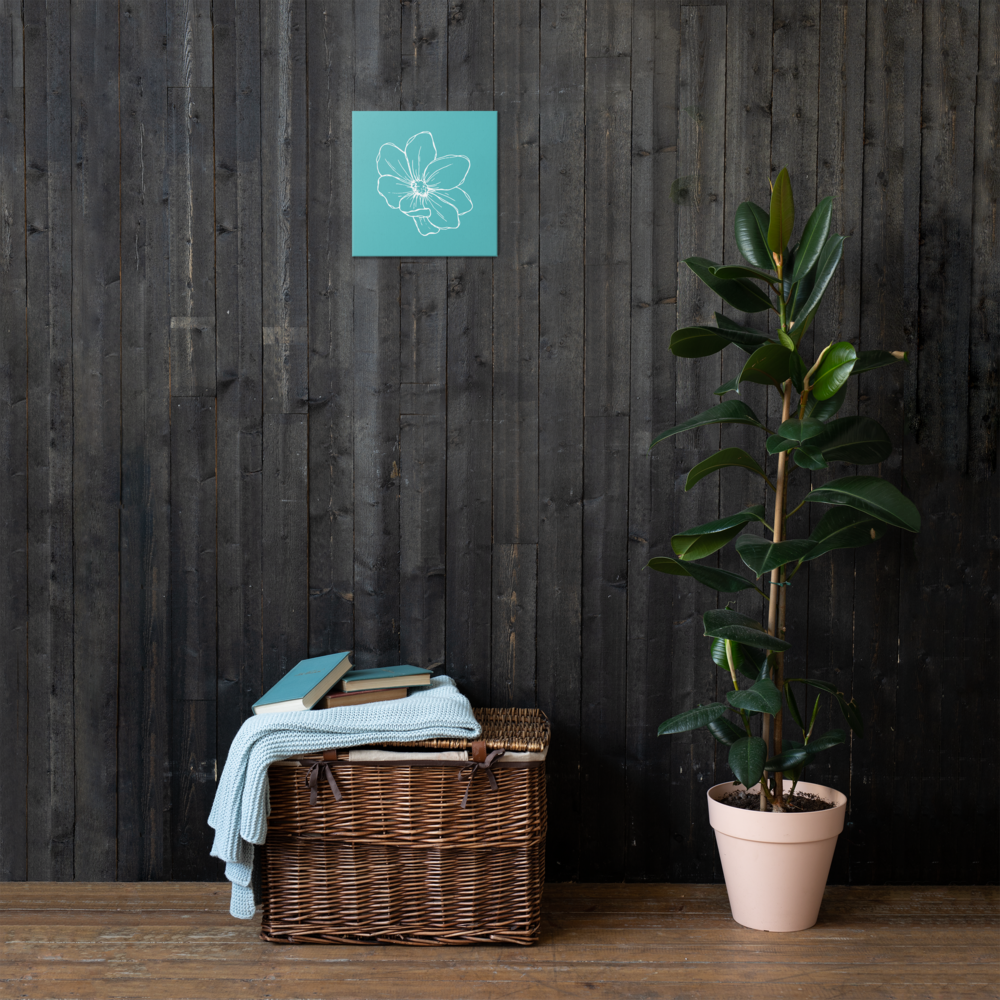 Turquoise w/Flower | Thin Canvas