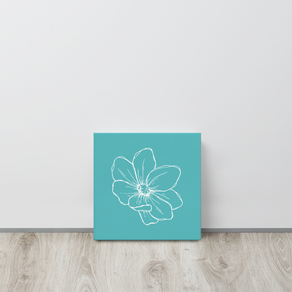 Turquoise w/Flower | Thin Canvas