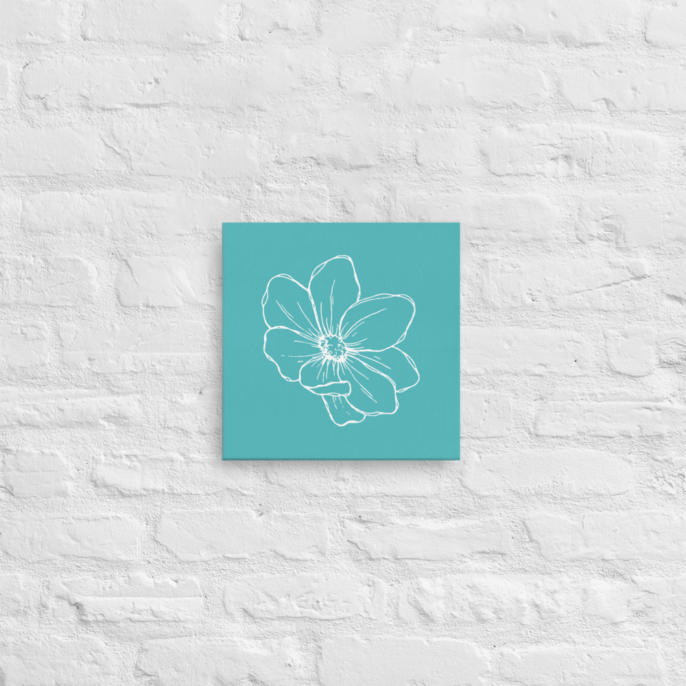 Turquoise w/Flower | Thin Canvas