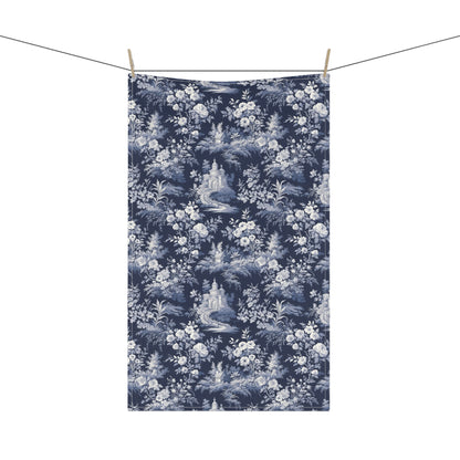 Dark Blue French Toile 7 Tea Towel