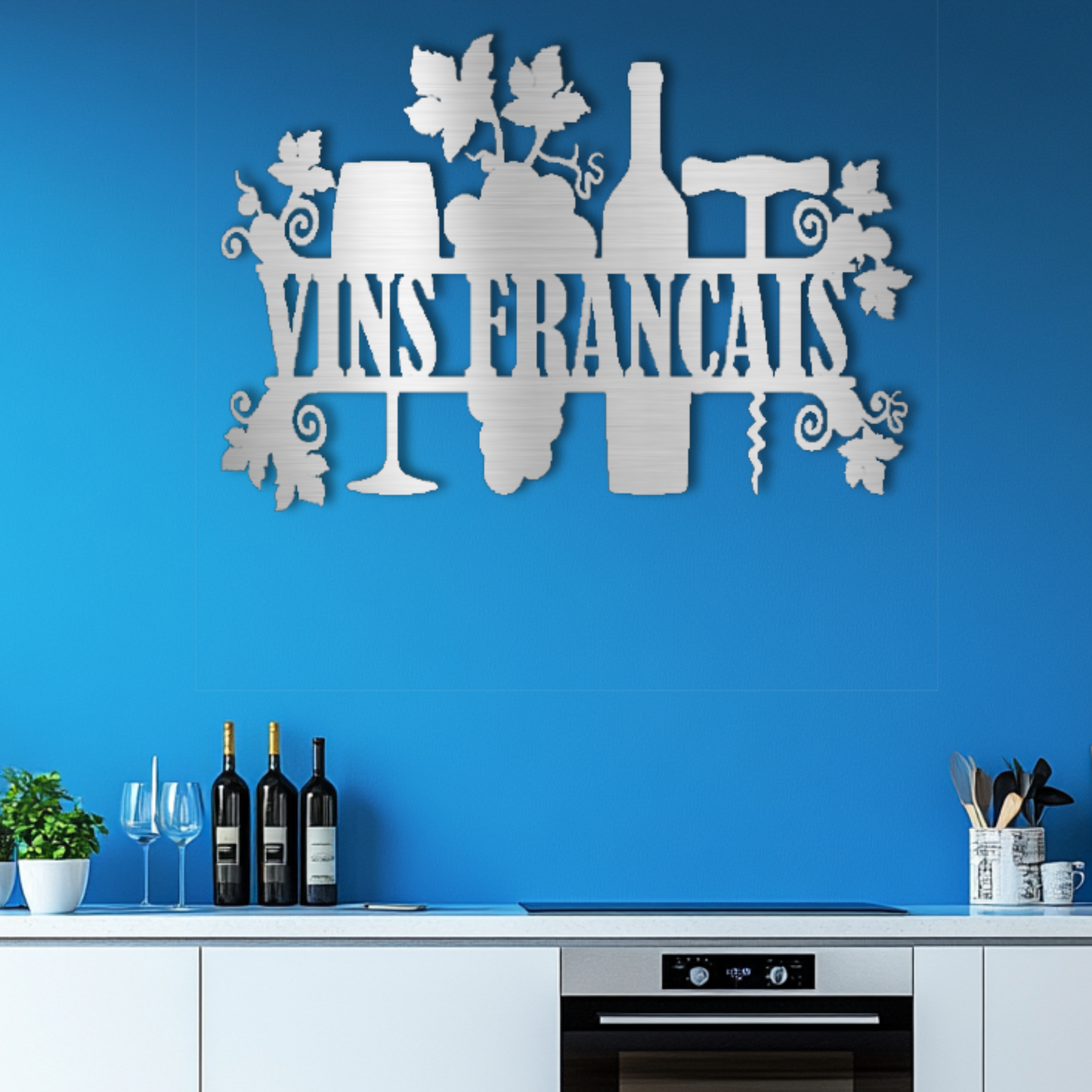 French Wines Steel Wall Decor