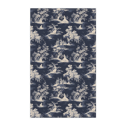 Dark Blue French Toile 6 Tea Towel