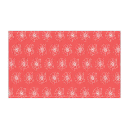 Red w/ Flowers Tea Towel