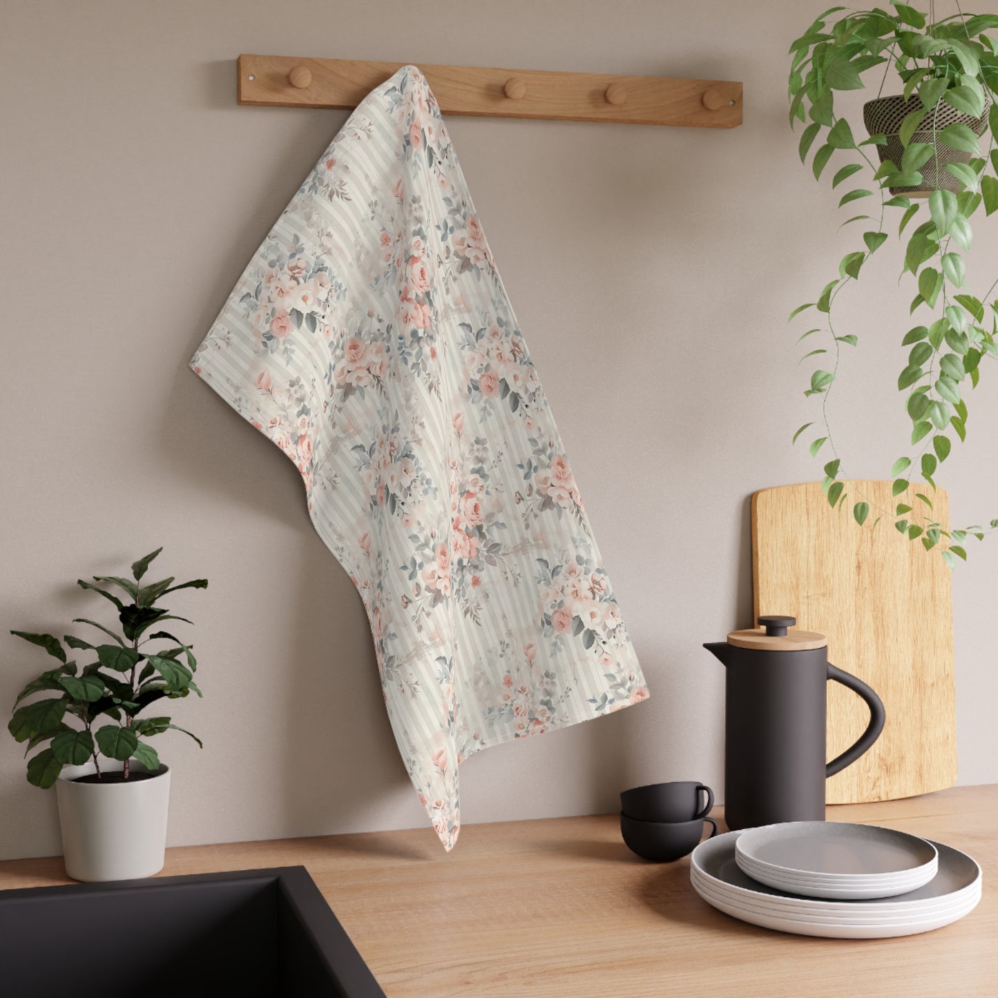 Vintage French Wall Paper 15 Tea Towel