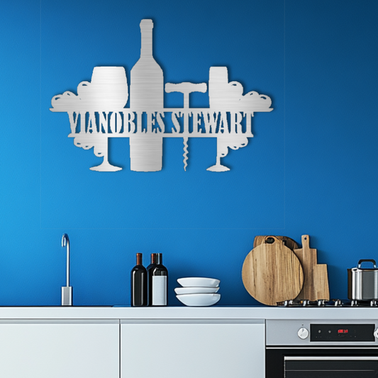 Personalized French Family Vineyard Steel Wall Decor