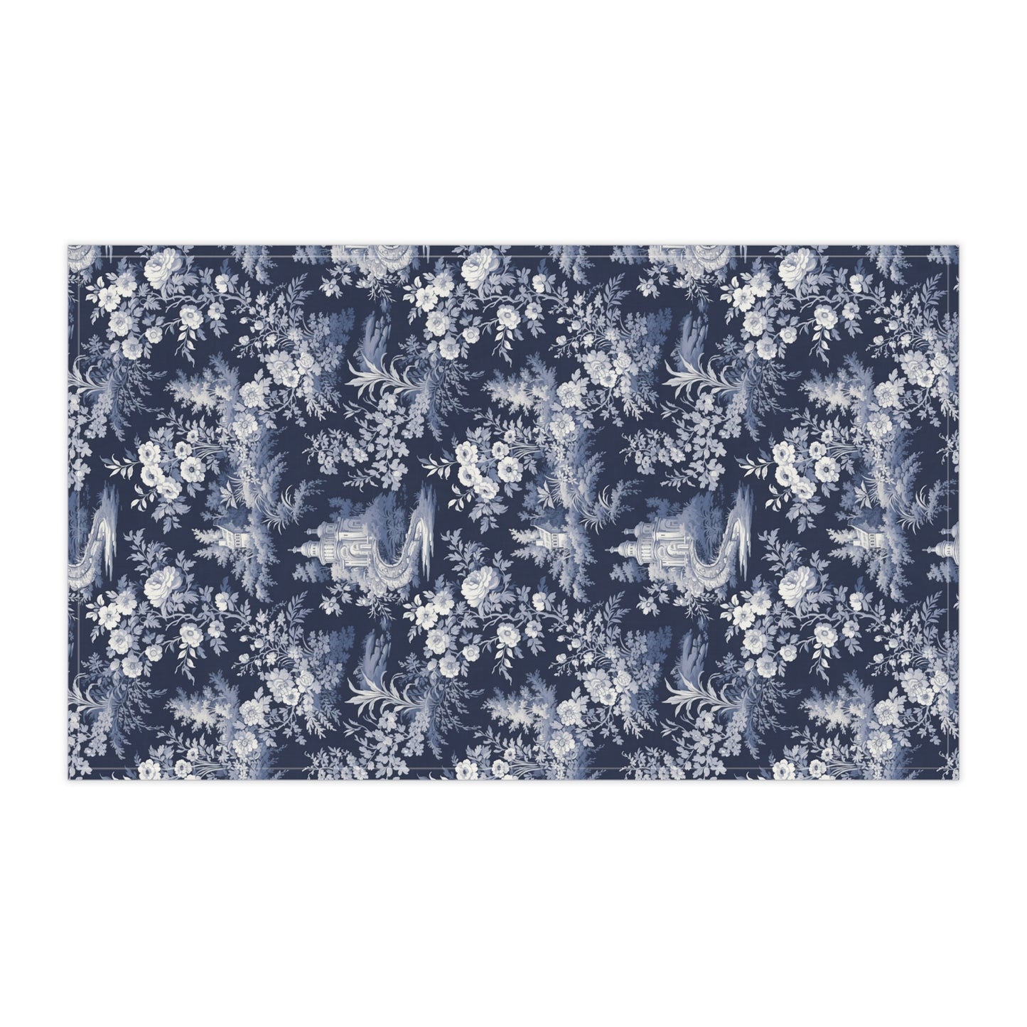 Dark Blue French Toile 7 Tea Towel