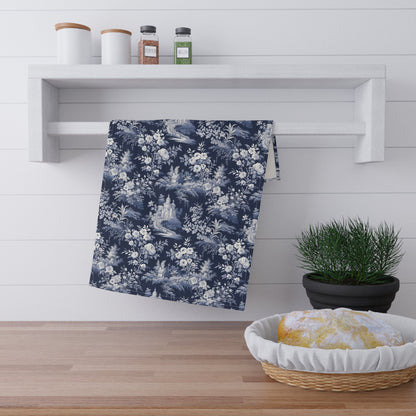 Dark Blue French Toile Tea Towel Bundle 2