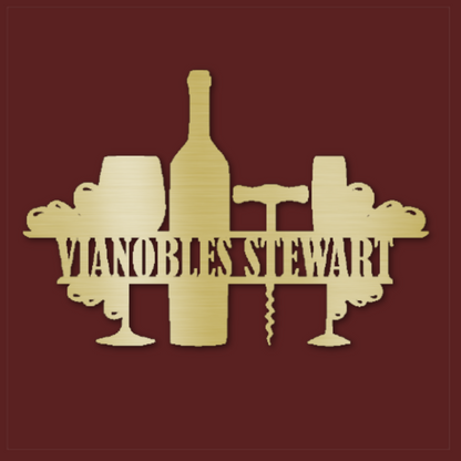 Personalized French Family Vineyard Steel Wall Decor