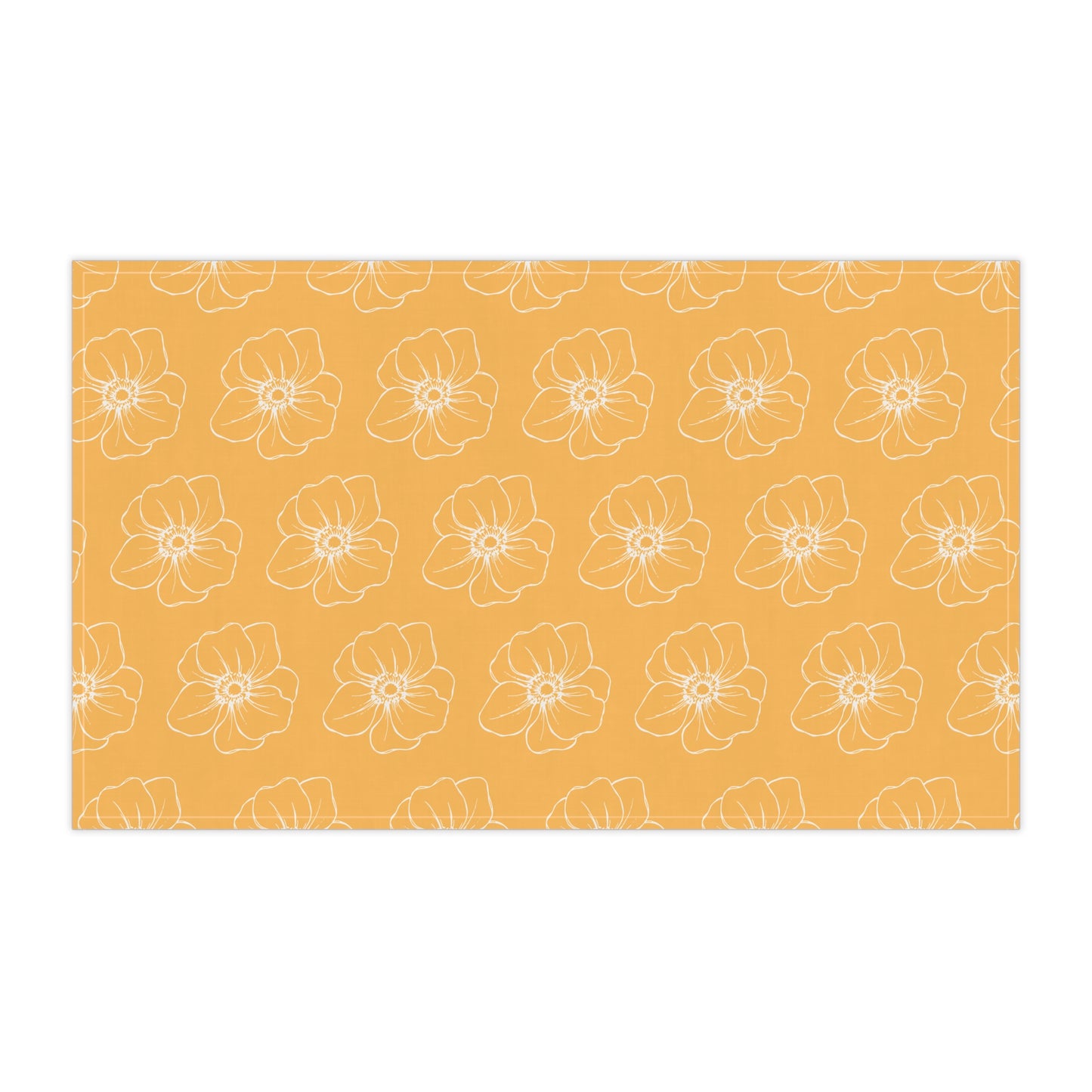 Light Orange w/ Flowers Tea Towel