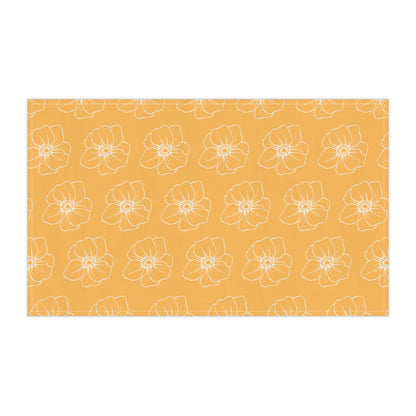 Light Orange w/ Flowers Tea Towel