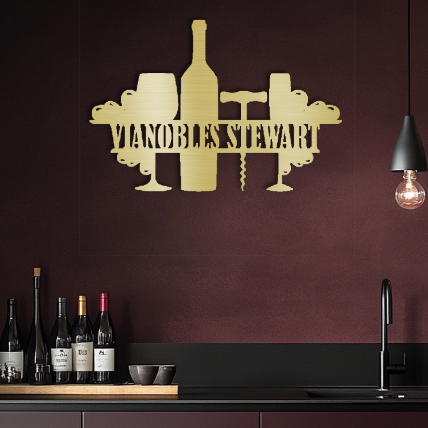 Personalized French Family Vineyard Steel Wall Decor