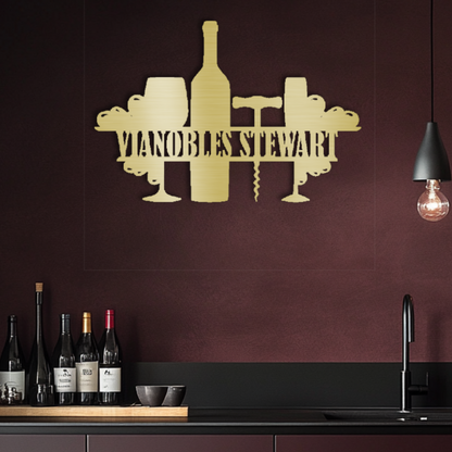 Personalized French Family Vineyard Steel Wall Decor