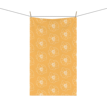 Light Orange w/ Flowers Tea Towel
