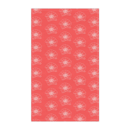 Red w/ Flowers Tea Towel