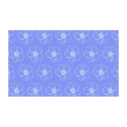 Periwinkle w/ Flowers Tea Towel