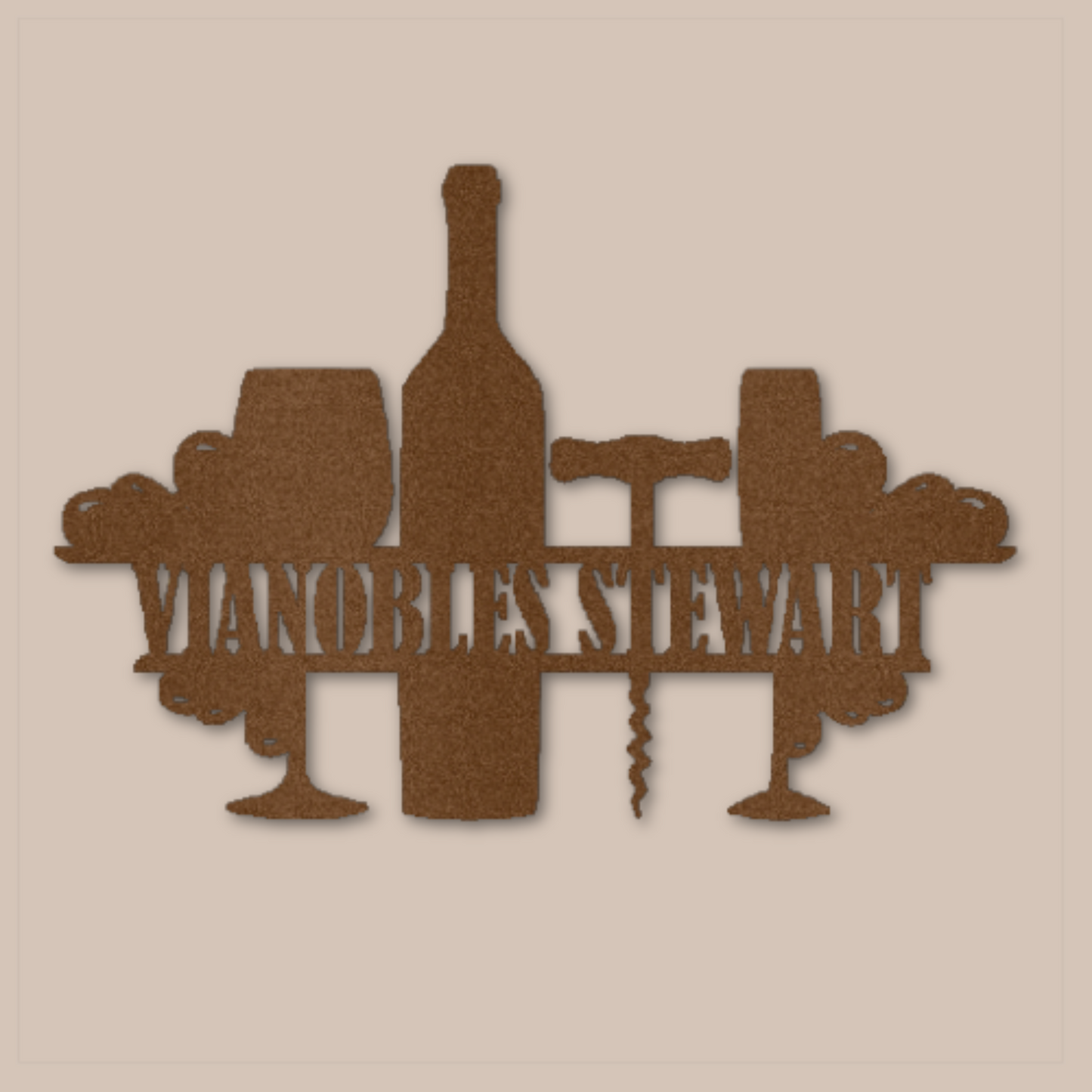 Personalized French Family Vineyard Steel Wall Decor