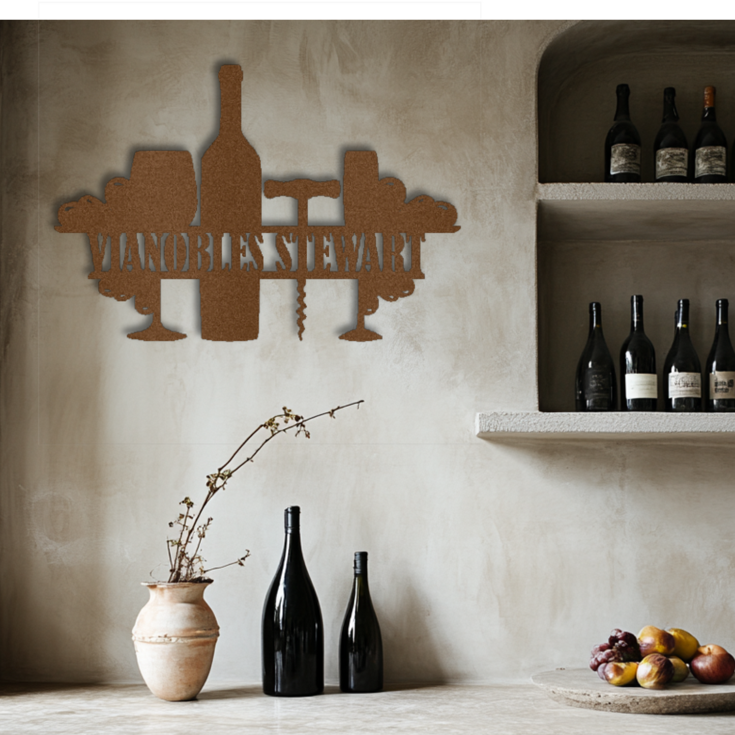 Personalized French Family Vineyard Steel Wall Decor