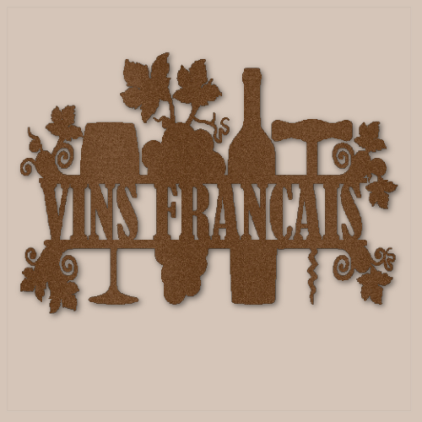 French Wines Steel Wall Decor