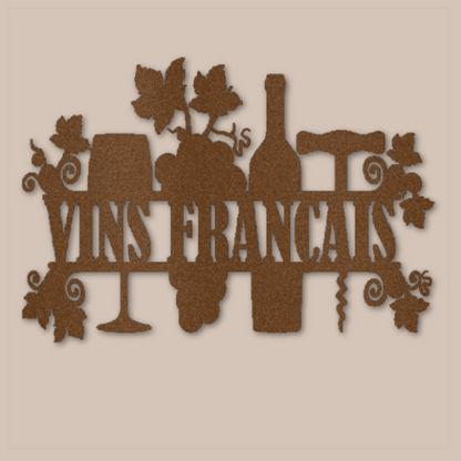 French Wines Steel Wall Decor