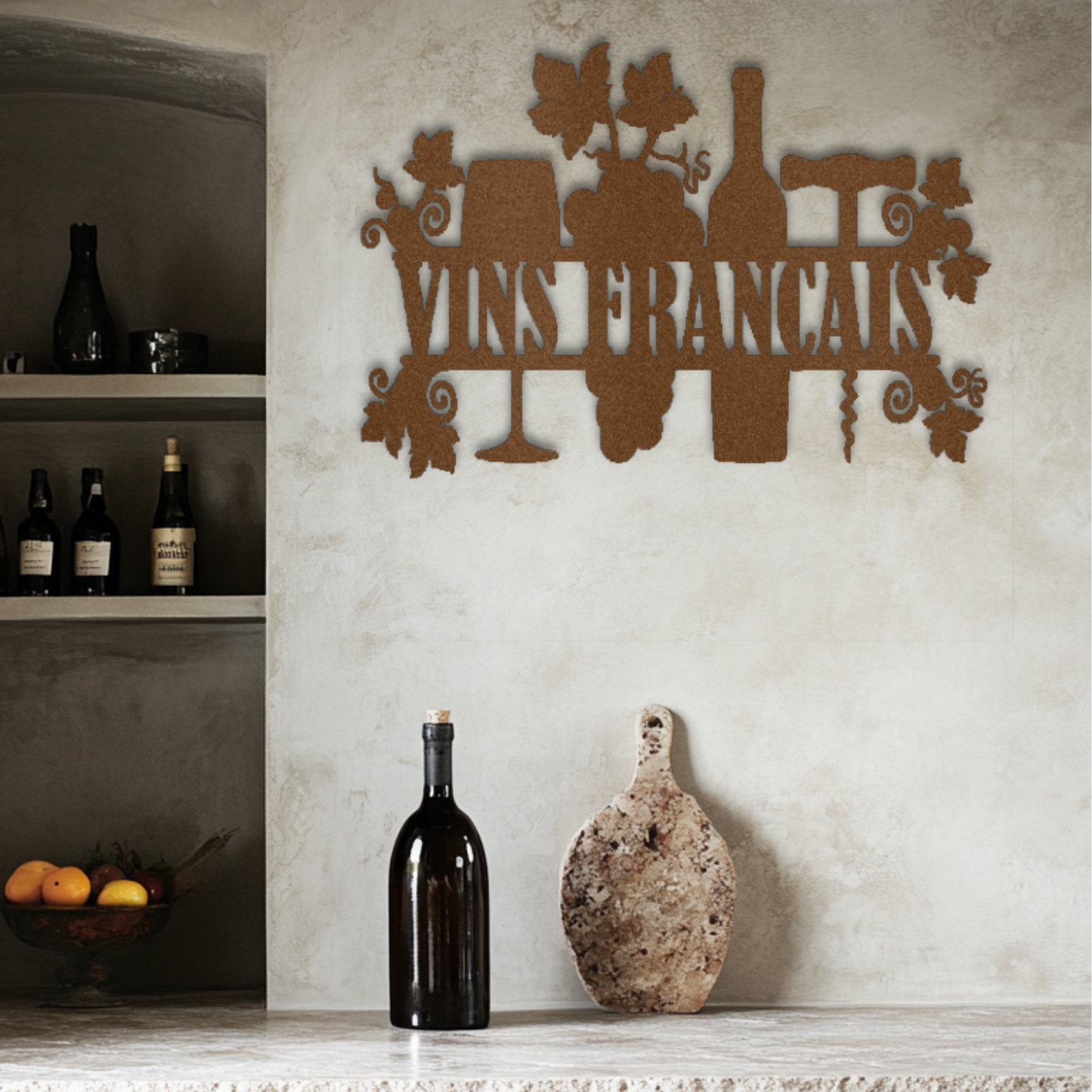French Wines Steel Wall Decor