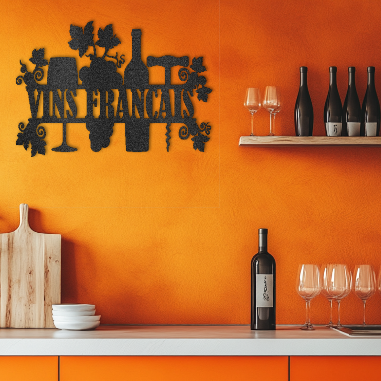 French Wines Steel Wall Decor