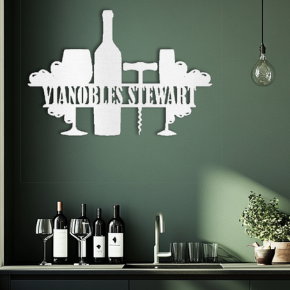 Personalized French Family Vineyard Steel Wall Decor