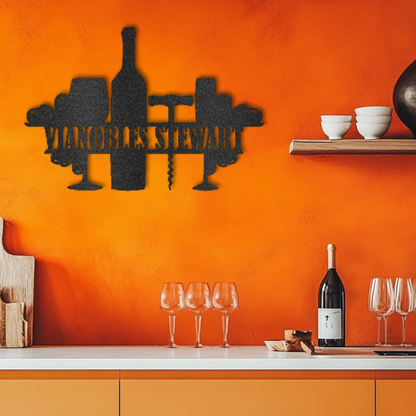 Personalized French Family Vineyard Steel Wall Decor