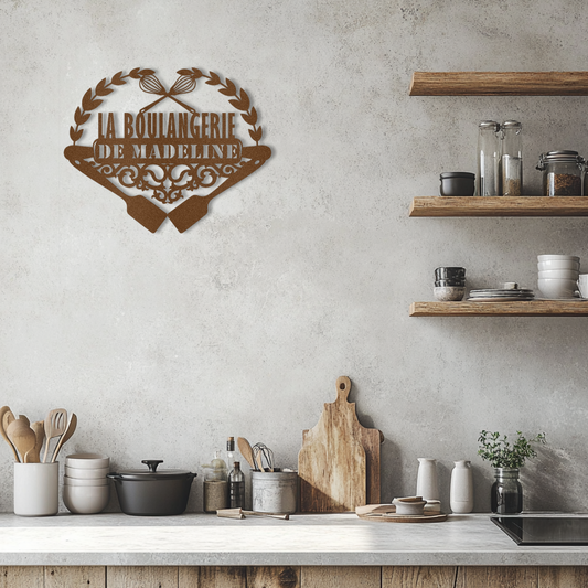 Personalized French Bakery Steel Wall Decor