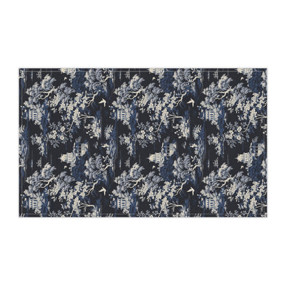Dark Blue French Toile 2 Tea Towel