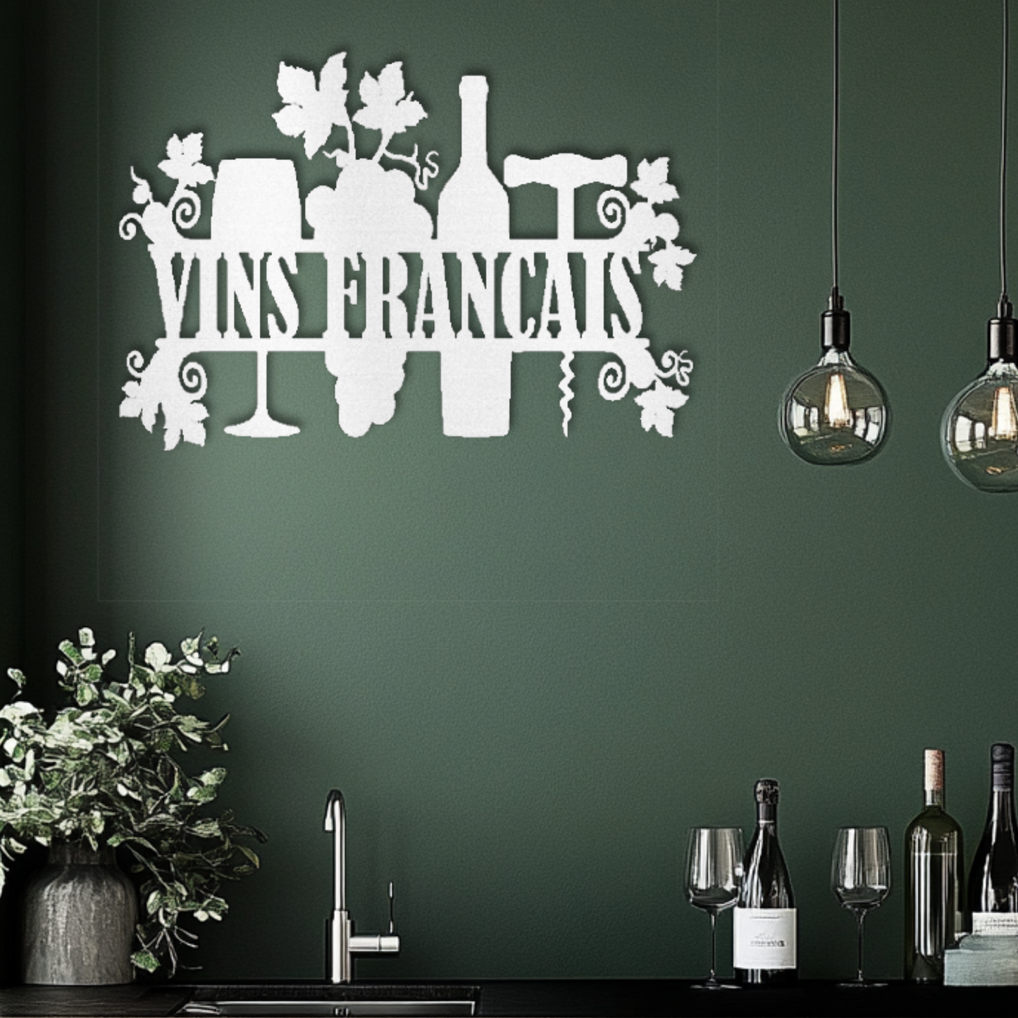 French Wines Steel Wall Decor