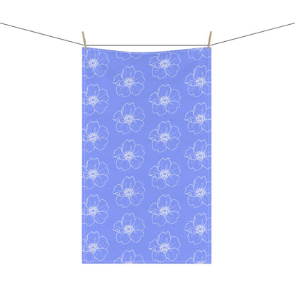 Periwinkle w/ Flowers Tea Towel