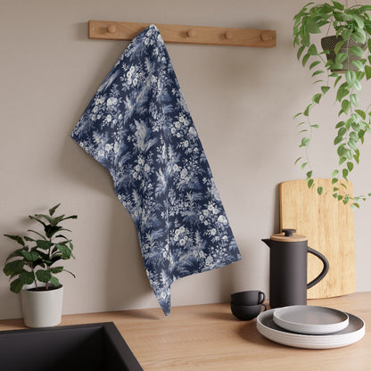 Dark Blue French Toile 7 Tea Towel