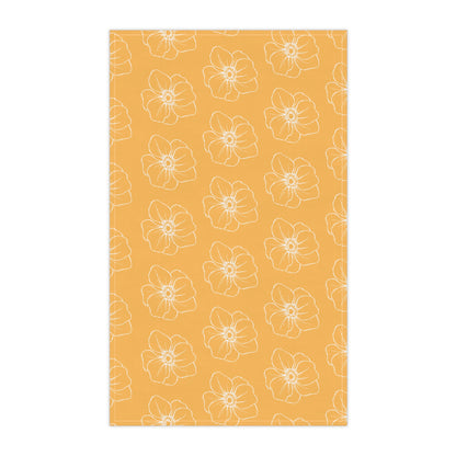 Light Orange w/ Flowers Tea Towel