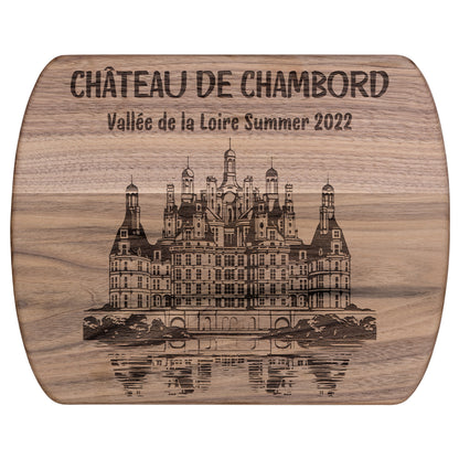 Personalized Chateau Chambord Hardwood Oval Cutting Board