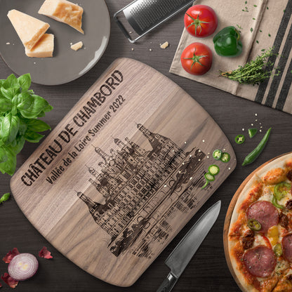 Personalized Chateau Chambord Hardwood Oval Cutting Board
