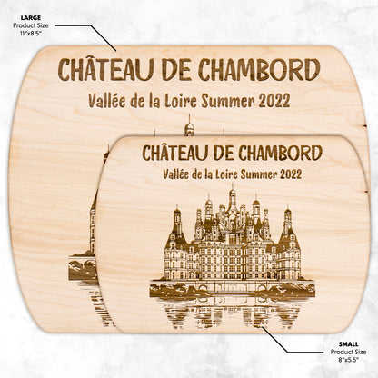 Personalized Chateau Chambord Hardwood Oval Cutting Board