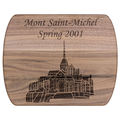 Personalized Mont Saint-Michel Hardwood Oval Cutting Board