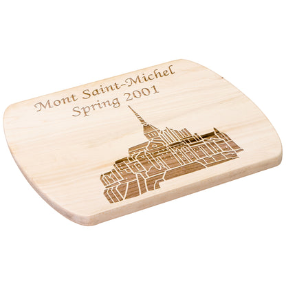 Personalized Mont Saint-Michel Hardwood Oval Cutting Board