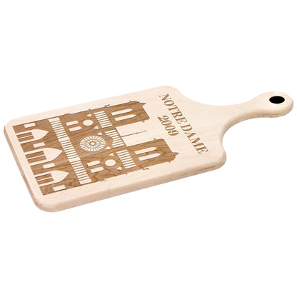 Personalized Notre Dame Hardwood Paddle Cutting Board
