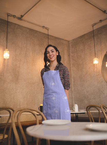 Periwinkle With Flowers Apron