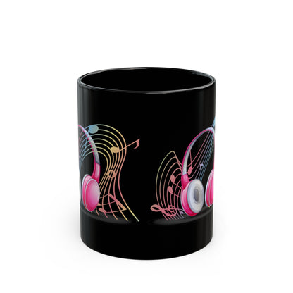 Music and Headphones | 11 oz Black Mug