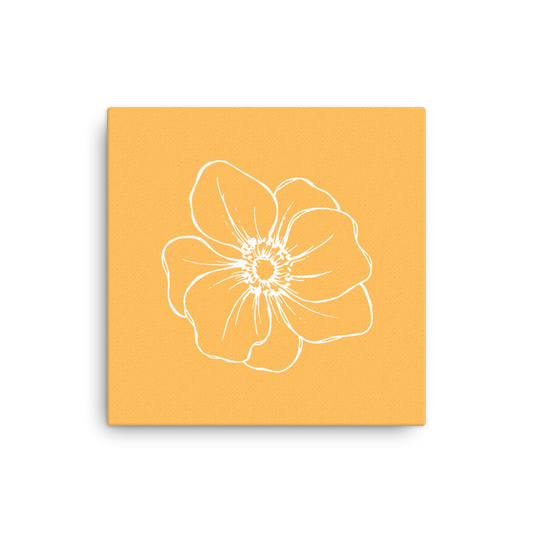 Light Orange w/Flower | Thin Canvas