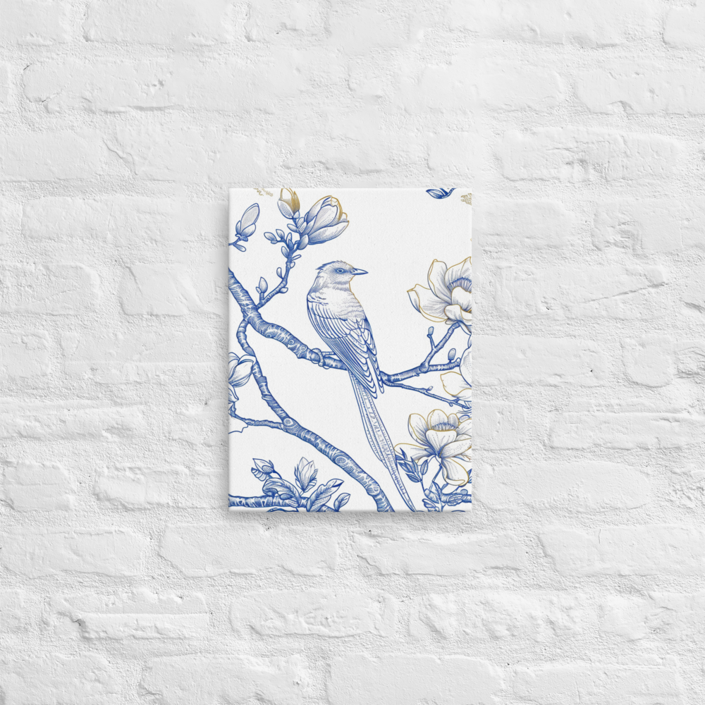 French Bird Chinoiserie 5 Thin canvas